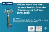 Leiden lecture notes 1575-1815