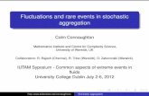 Fluctuations and rare events in stochastic aggregation