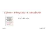Rick Duris System Integration Notes After Reading