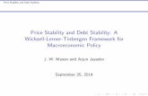 Price Stability and Debt Stability: A Wicksell-Lerner-Tinbergen Framework for Macroeconomic Policy