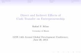 Direct and indirect effects of cash transfer on entrepreneurship