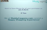 Save your money with all your purchase on Jos. A. Bank using Jos. A. Bank coupons.