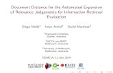 Document Distance for the Automated Expansion of Relevance Judgements for Information Retrieval Evaluation