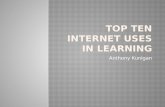 Top ten internet uses anthony kunigan