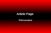 Article page- print screens