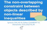 The non-overlapping constraint between objects described by non-linear inequalities