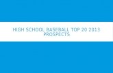 Top 20 High School Baseball Prospects 2013