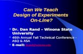 Can We Teach Design of Experiments