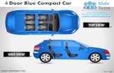 4 door blue car vehicle transportation side view powerpoint presentation templates.