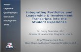 Integrating Portfolios and Leadership & Involvement Transcripts into the Student Experience