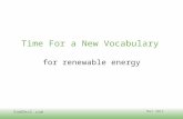 Time For A New Vocabulary for Renewable Energy