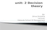 CTDM: 7Th semester  : Unit 2   decision theory