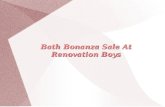 Bath Bonanza Sale At Renovation Boys