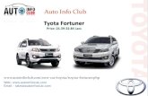 Toyota Fortuner - Price, Images & Specification