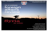 Foreign Affairs Review Winter Issue, 2013. Syria Edition