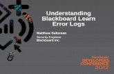 DevCon 2012 Understanding Blackboard Error Logs