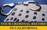 Your Criminal Record in California