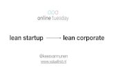 Lean Startup -> Lean Corporate - Online Tuesday