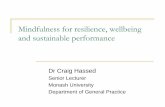 2014 Craig Hassed Mindfulness for resilience, wellbeing and sustainable performance