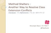 Method Shelters : Another Way to Resolve Class Extension Conflicts