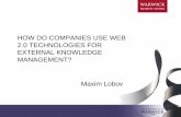 Use of Web 2.0 for external knowledge managment