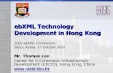 ebXML Technology Development in Hong Kong