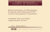 CASE Network Studies and Analyses 431 - Determinants of Obtaining Formal and Informal LTC across European Countries