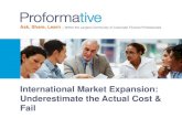 International Market Expansion: Underestimate the Actual Cost & Fail
