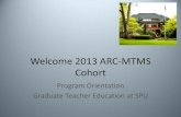 ARC MTMS Program Orientation 2013
