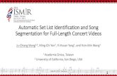 Automatic Set List Identification and Song Segmentation of Full-Length Concert Videos @ISMIR2014