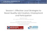 Effective Local Strategies to Boost Quality Job Creation, Employment and Participation