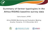 Summary of farmer typologies in the Africa RISING baseline survey data