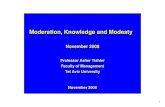Asher Tishler  Moderation, Knowedge And Modesty