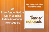 Tender notice ads in hindustan times