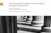 Tailoring SRI Research to Emerging Europe investment