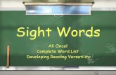 Literal Comprehension: Sight Words
