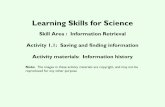 Learning Skills for Science Skill Area : Information Retrieval