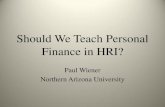 Should We Teach Personal Finance in HRI?