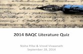 BAQC Literature Quiz 2014