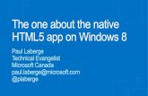 The One about the Native HTML5 App on Windows 8 with Paul Laberge