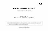 Grade 9 Mathematics Module 7 Triangle Trigonometry