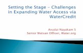 Challenges in expanding water access via Watercredit_Nayakam _2013