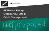 #ESNchat Recap October 30, 2014 - Crisis Management in an ESN