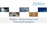 RegEx : Expressions and Parsing Examples