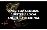 Anestesia general, local, regional.