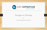 Thoughts on a Thursday by Gary Gopinathan International