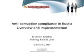 Anti-corruption compliance in Russia. Overview and Implementation