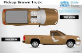 Pickup brown truck top view powerpoint presentation slides ppt templates