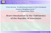 Presentation by Mr. Vugar Asgarov, head of hte Legal Department of the Civil Service Commission under the President of Azerbaijan