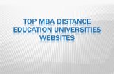 Top Distance MBA Universities Websites Lists
